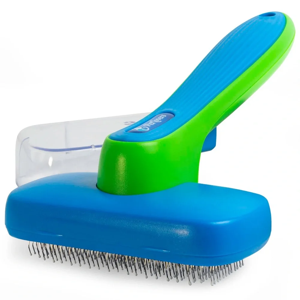 PetLovers EzSlicker Brush - Self Cleaning Dog and Cat Hair Brush